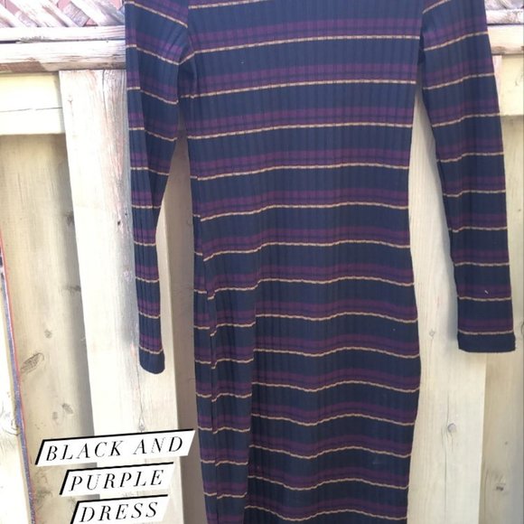 Black and maroon midi dress - Picture 2 of 2